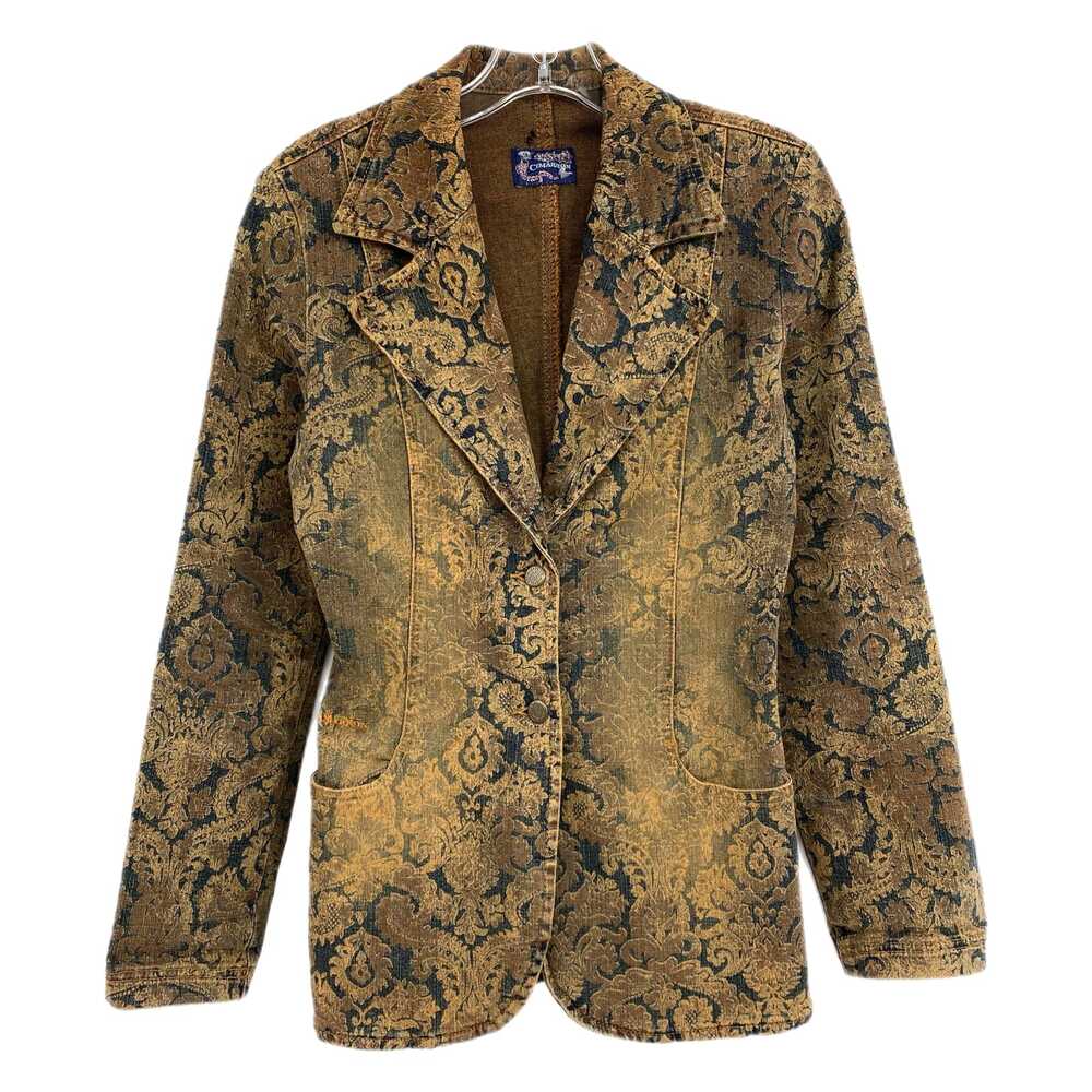 Cimarron Brown Paisley Vintage Denim Blazer | Size M